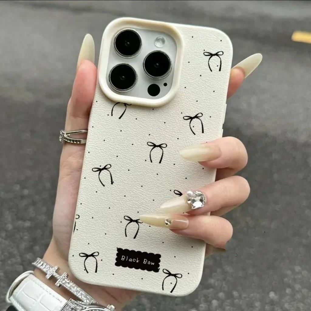 Bow Lichee Pattern Case For VIVO Y28S Y29S Y29 Y39 Y36 Y28 Y19S Y04 V50 V40 Lite V30 V25 Pro V30E Y03 Y16 Y22S Y02 Y35 Y27 V29