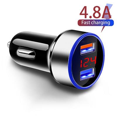 Caricabatterie per auto 2 porte Ricarica rapida Per Samsung Huawei Iphone 7 8 Plus Xiaomi 10 Universale Alluminio Doppio Adattatore Caricabatteria USB da auto