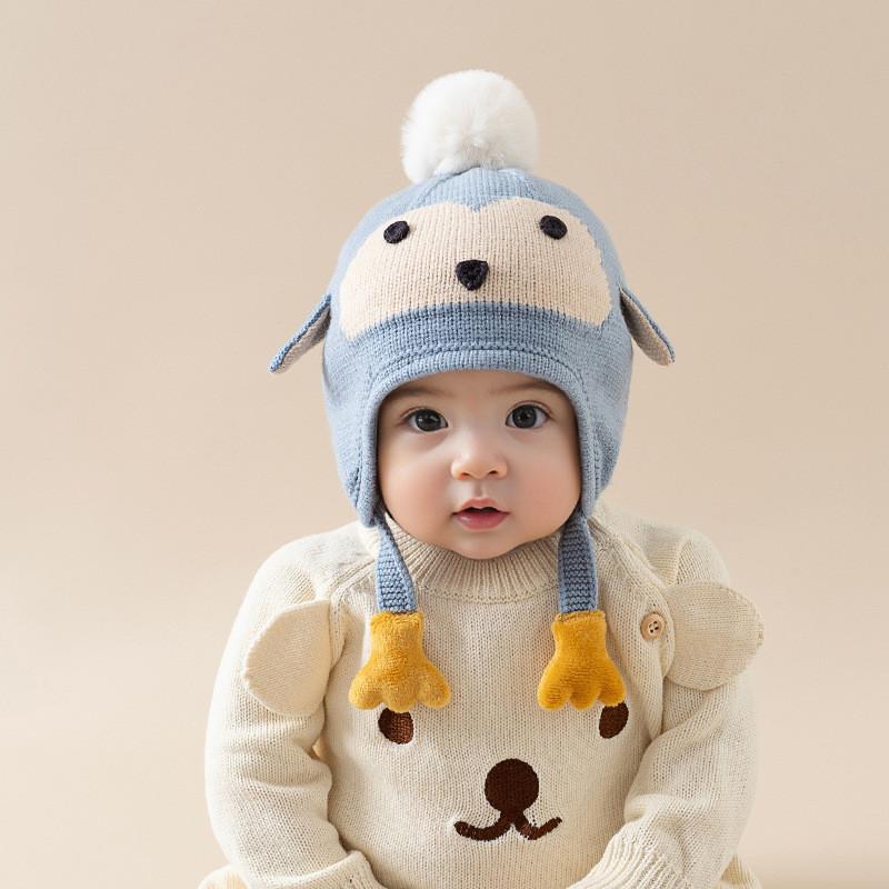 Infant Handmade Knit Cap With Soft Cotton Material For Breathable Winter Warmth
