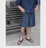 2023 Summer Men's Wash Denim Two-Piece Suit: Short-Sleeved Shirt & Half Pants Casual Set