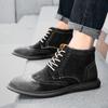 Mode Herbst und Winter Herren Lederschuhe Mode Brogue Stil Outdoor Street Walking Täglich Büro Motorrad Erwachsenenschuhe 38-46