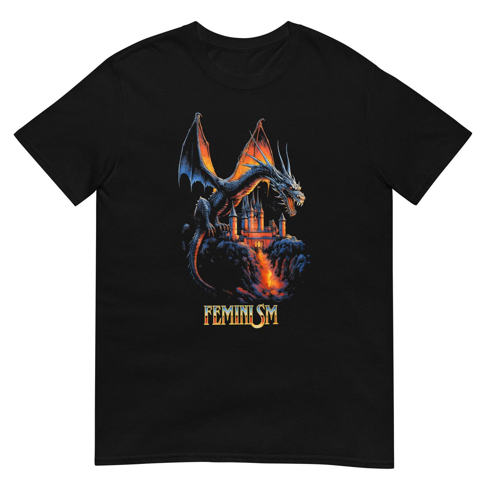 Feminism Dragon Fantasy Shirt M