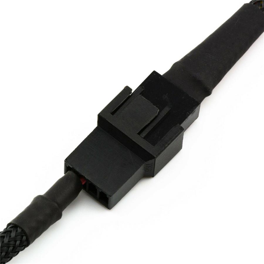 5Pcs 15-Pin Male SATA to 4 Fan 12V Sleeved Power Adapter Cable 11" /27cm  Length