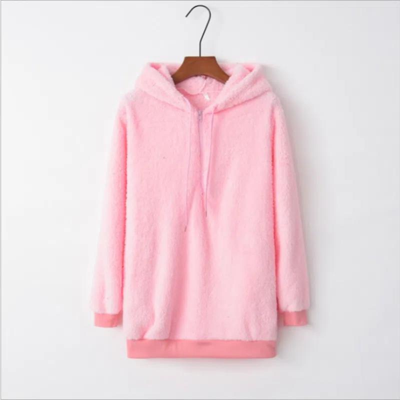 Womens Oversized Sherpa Pullover Hoodie with Pockets Fuzzy Fleece Sweatshirt Buffalo Plaid Fluffy Coat