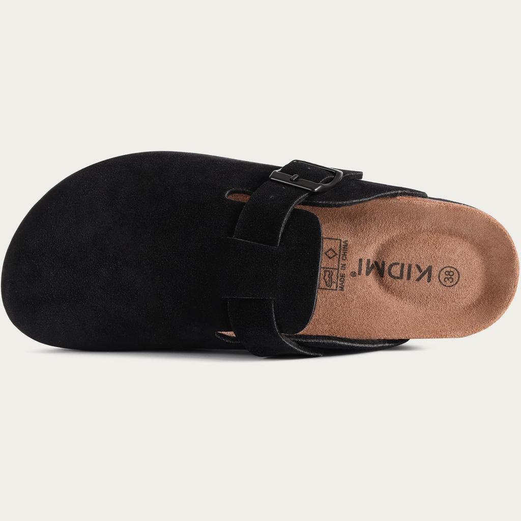Mode Litfun Mode Herren Wildleder Clogs Hausschuhe Weiches Fußbett Leder Pantoletten Sommer Korksohle Sandalen mit Fußgewölbeunterstützung Klassische Clogs