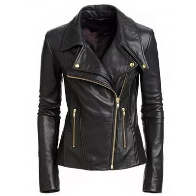 Motorrad Designer Biker Damen Echt Handgefertigte Jacke Stilvolles Lammleder