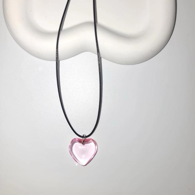 Fashion Trend Niche Sense Loves Pendant Collarbone Chain Temperament Simple Cold Wind Adjustable Black Rope Necklace