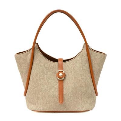 VITAFELICE Piping PU Handbag Women's Inb-90068p (Beige)
