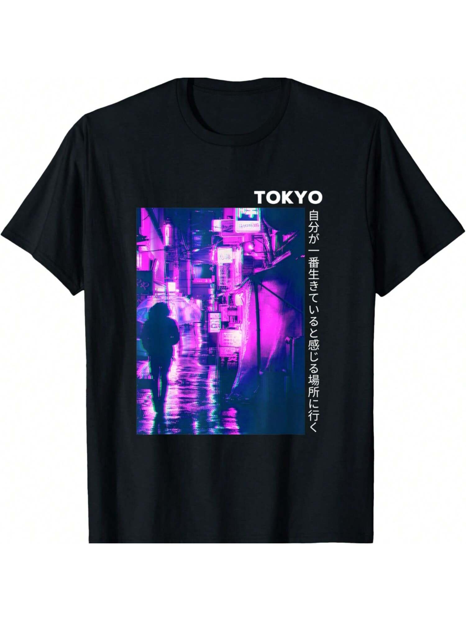 Cyberpunk Tokyo Streetwear Aesthetic Graphic T-Shirt(142) S разноцветный
