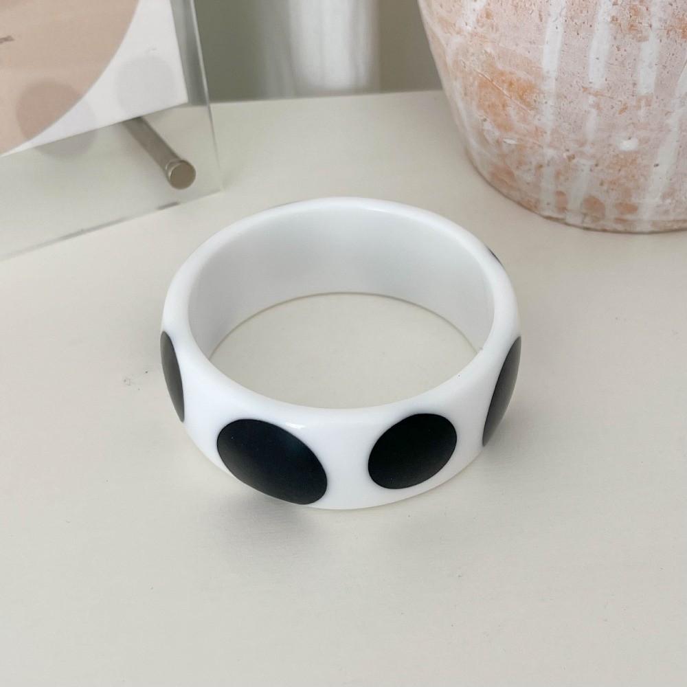 Hip Hop Resin Polka Dot Bangles Round Wide Candy Color Bracelets Fashion Jewelry Unisex