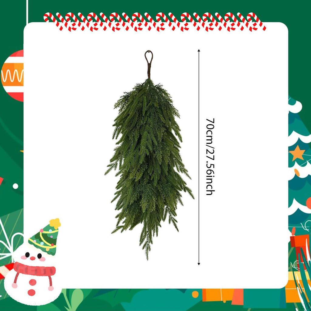 Artificial Christmas Teardrop Swag Decor Winter Wreath Greenery for Window