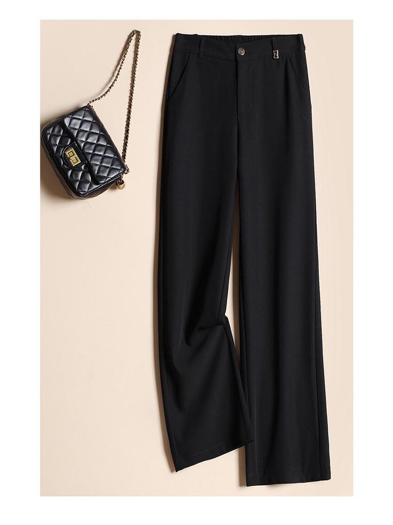 Damen Anzughose mit fließendem Schnitt und geradem Bein, Frühjahr/Herbst 2026: Locker, Schlankmachend, High-Waist, Elegant, Schmal-Weiter Bein, Lässiger Stil.