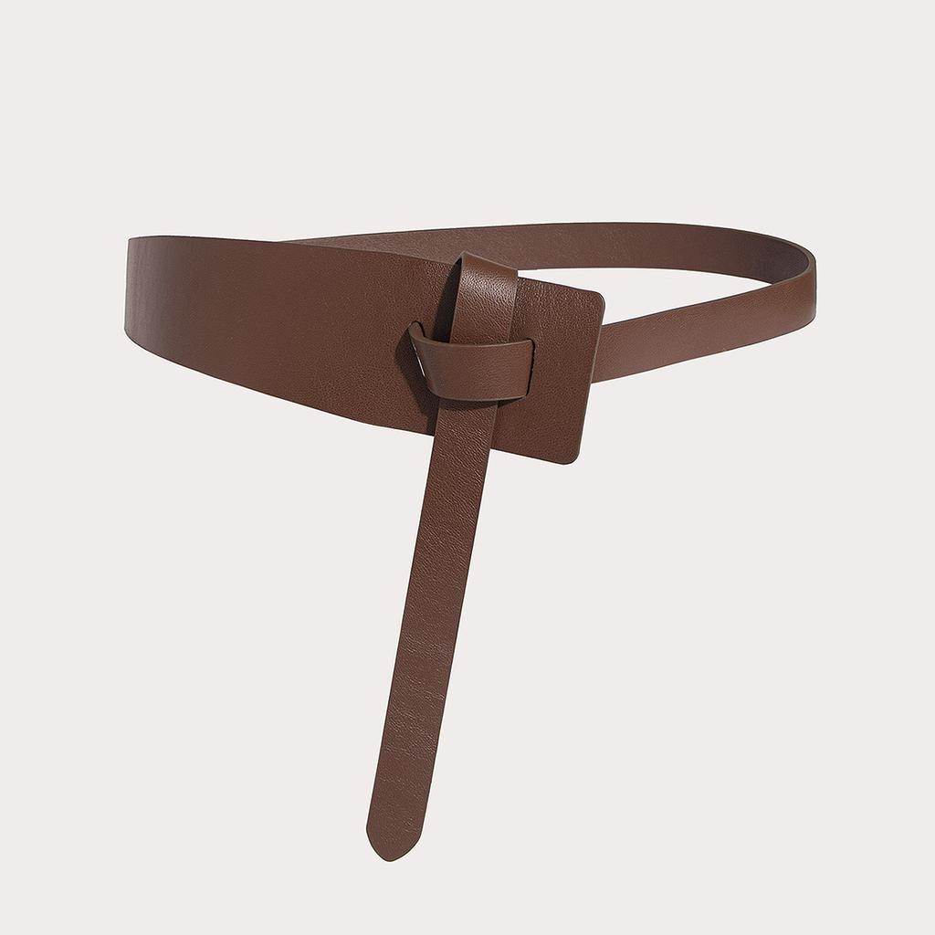 New Women's Soft Knotted PU Waist Cover Simple and Versatile Fashion Women's Waist Belt