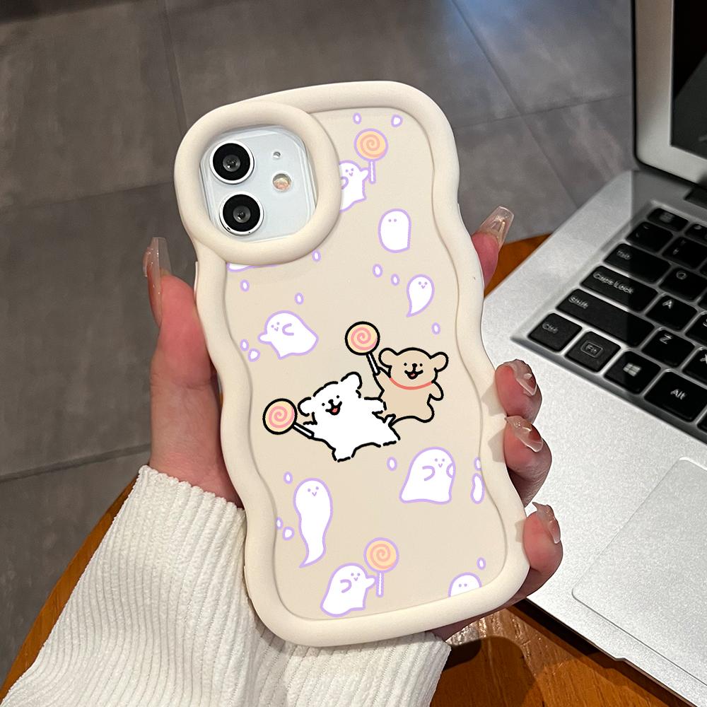 Big Wave Edge Soft Silicone Material Macaron Phone Case Shockproof Protective Rubber Casing for iPhone Samsung Huawei Honor Xiaomi Redmi OnePlus Moto