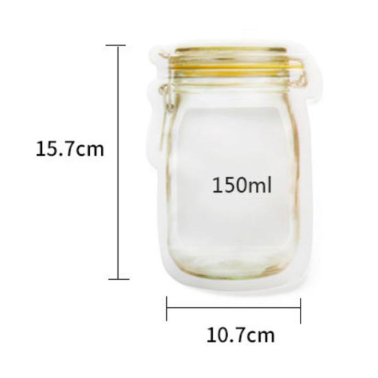 3/4 Stücke Mason Flasche Form Cookie Mutter Gefrierschrank selbstklebende Tasche Lagerung Container