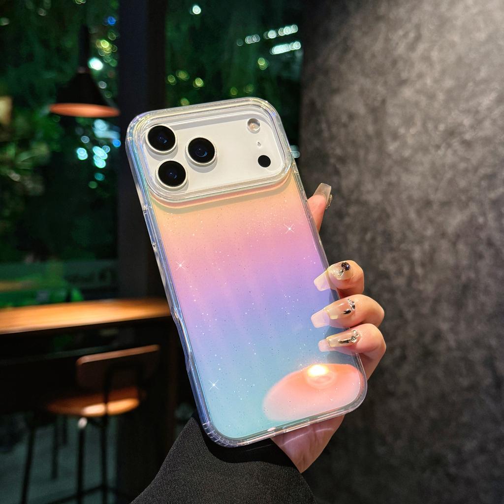 Gradient Laser Bling Glitter Case For For Iphone 17 Air 16 1 14 13 12 11 Pro Max Plus 16E Shinning Transparent Acrylic Cover
