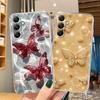 Fashion Butterfly Phone Case For iPhone 15 Samsung S25 Ultra A55 S24 FE A16 Xiaomi Redmi Note 14 13 Pro 14C Huawei Honor 200 Shockproof Clear Cover