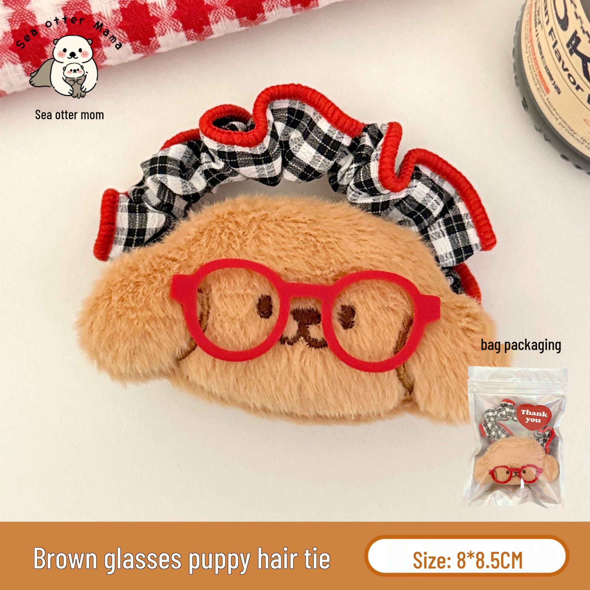 Adorable Puppy Glasses Hair Clip & Tie Set for Girls