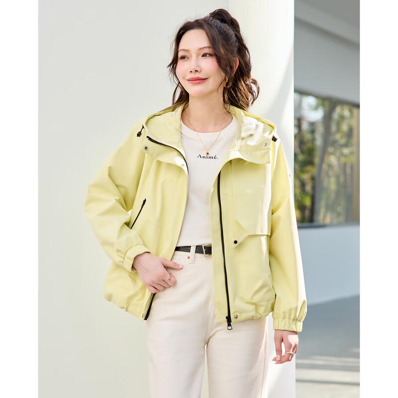 TERRE BLEUE Women's Hooded Windbreaker Jacket