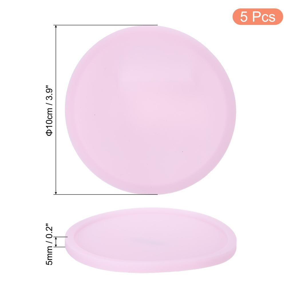 5/6pcs Silicone Drink Coasters Non-Slip Heat Resistant Cup Coasters Mat for Hot or Cold Drinks Table Desk Kitchen Protection