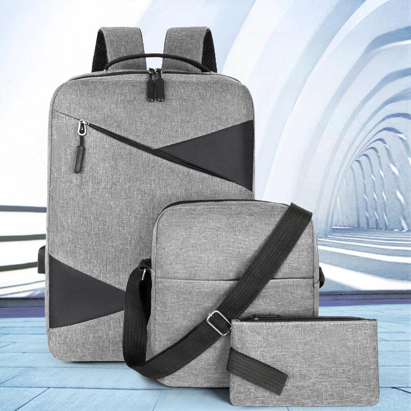 2025 New Fashion Oxford Laptop Bag Business Commuting Out Going Backpacks Leisure Men’s Travel Three-piece Set Knapsack