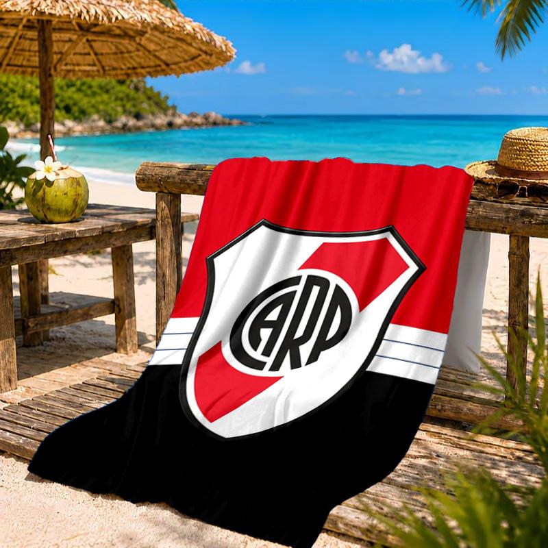 Asciugamano da Spiaggia Emblema River Plate, Asciugatura Rapida, Facile da Curare, Adatto sia per il Fitness che per le Vacanze al Mare, Essenziale Sportivo