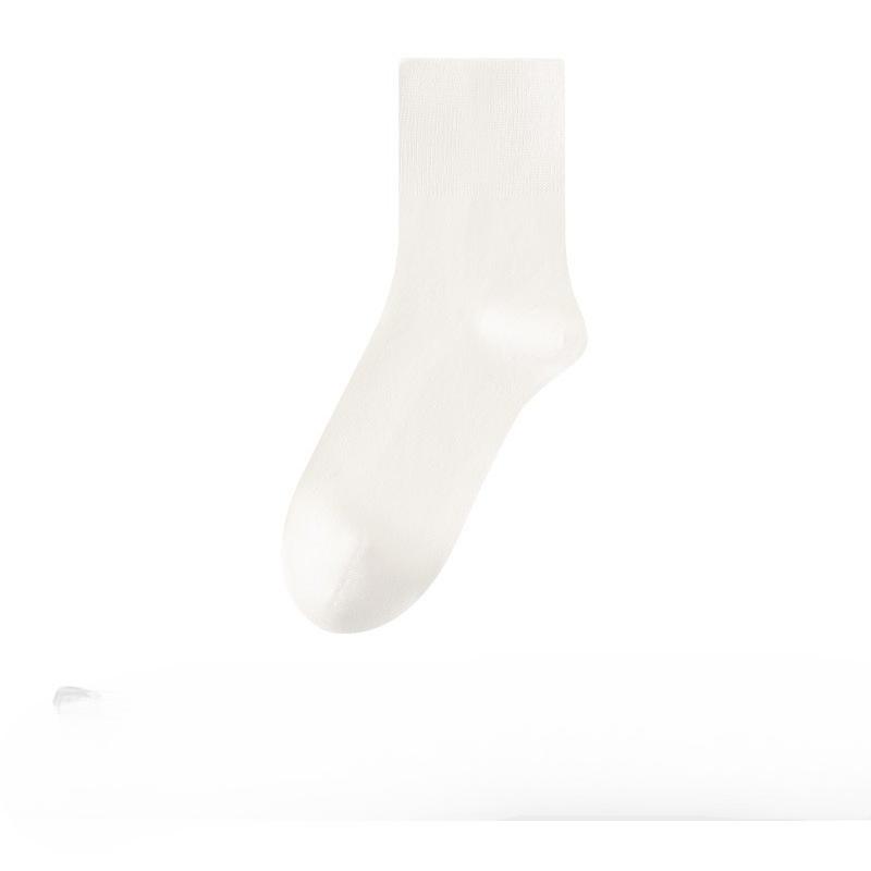Men's Autumn and Winter Thickened Pure Cotton Loose Mid-calf Socks, Antibacterial and Deodorizing Long Calf Socks, Business Solid Color Men's Socks