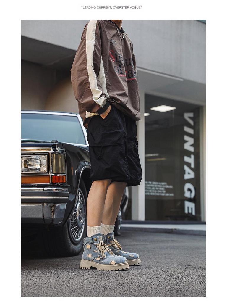 Men's 2025 Autumn Martin Boots: High-Top, Thick-Soled British Style, Retro Cowboy Z32