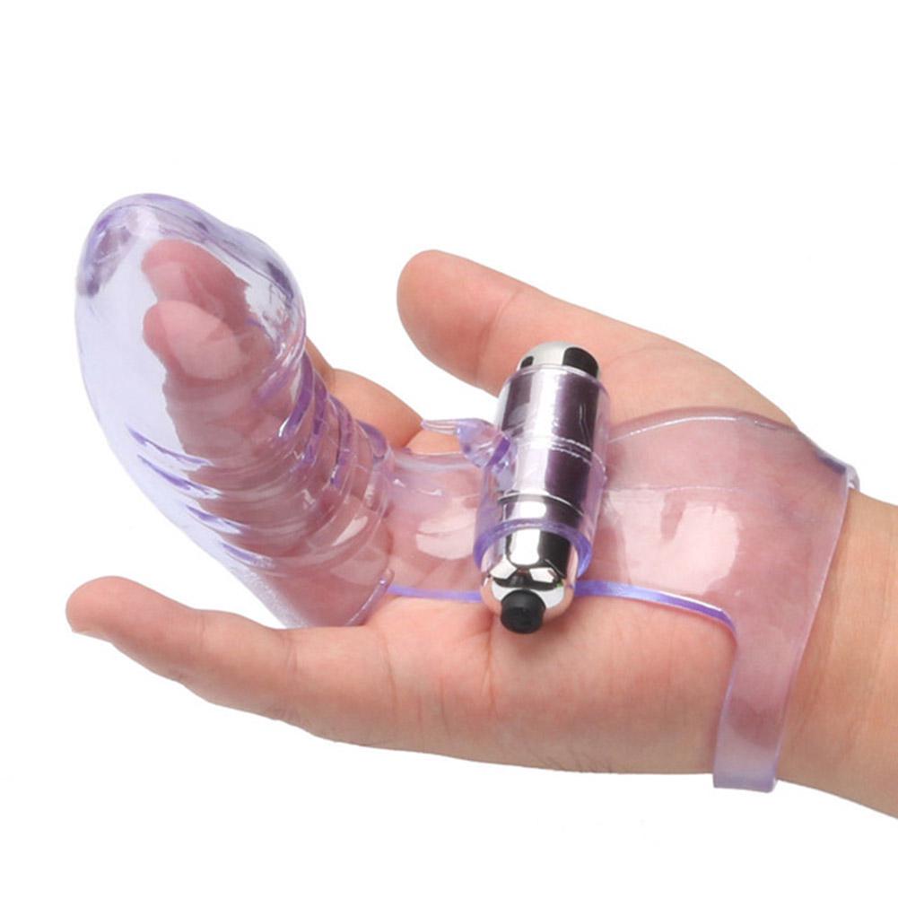 Vibrating Finger Cot Acupoint Massager Sex Toy Dildo Silicone Massage Stick