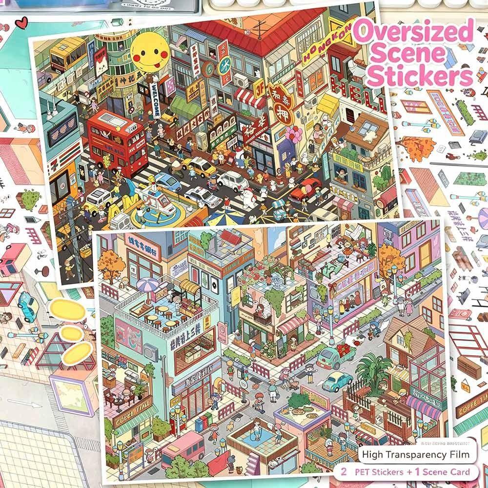 Special Economic Zone 3D City Sticker Kawaii Design DIY Pocket Scene  Festival Decoration