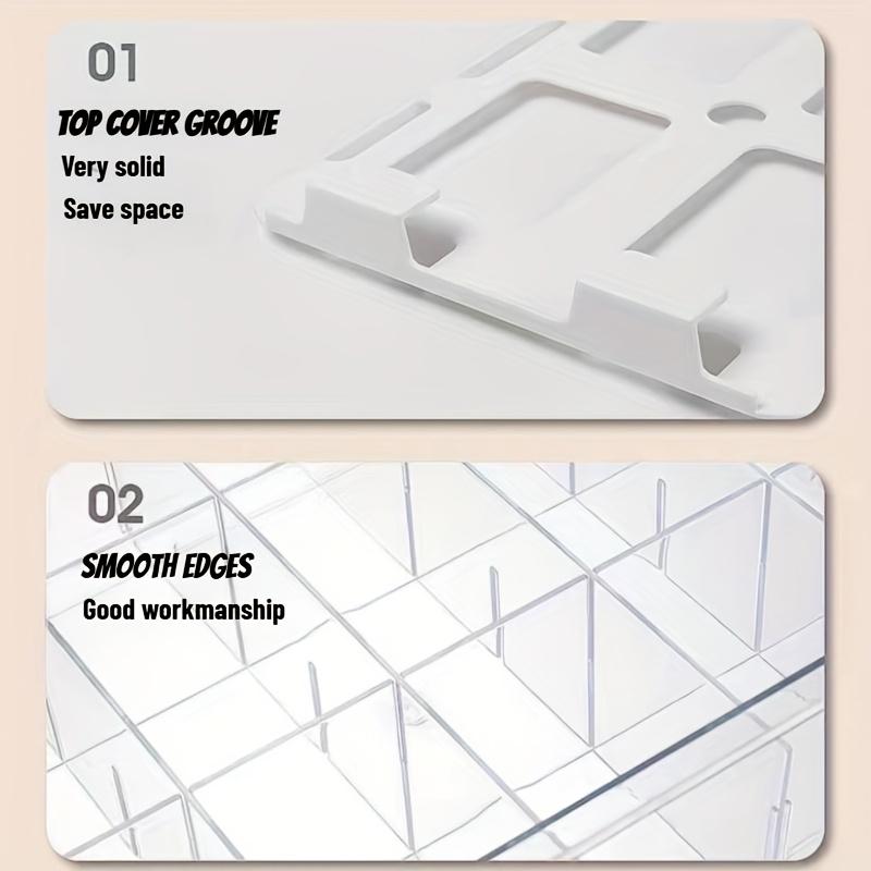 15-Compartment Hanging Underwear Organizer, Plastic Wall-Mounted Storage Box for Socks and Drawers, Space-Saving Transparent Closet Shelf Divider