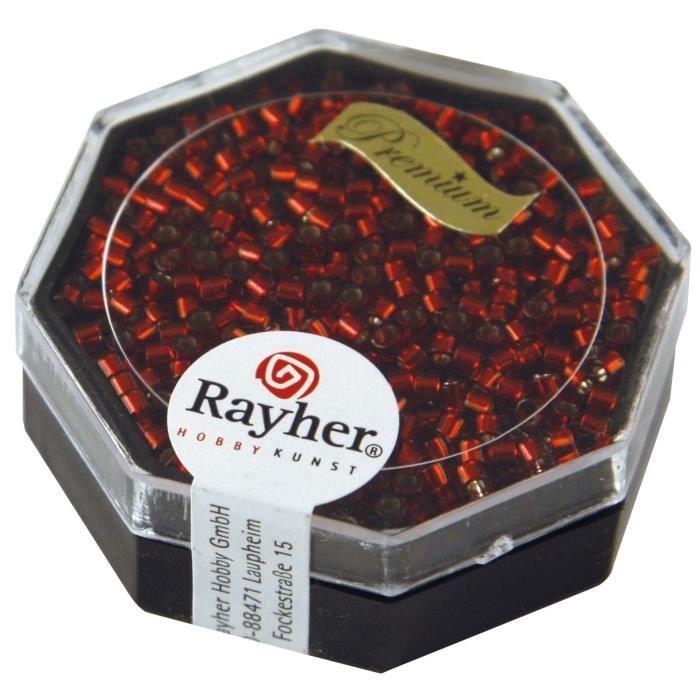 Perle - Miyuki - Delica - 2,2 mm - Rouge - Garniture argentée