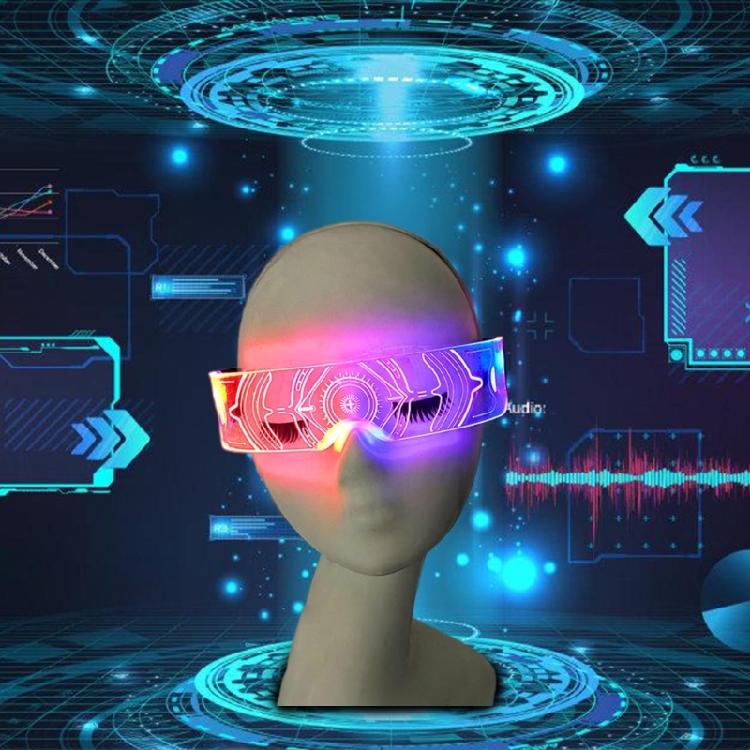 Flashing LED Party Eyeglasses Acrylic Spectacles Rechargeable Glasses for Cosplay Festival Outfits Stylish Eyewear
