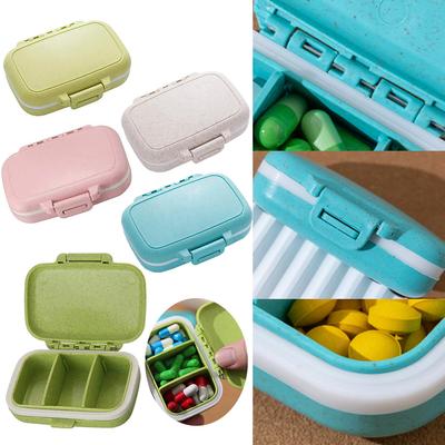 1pcs Mini Portable Pills Organizer Case 3 Grids 7day Pillbox Sealed Moisture-Proof Pill Box For Business Trips Storage Container