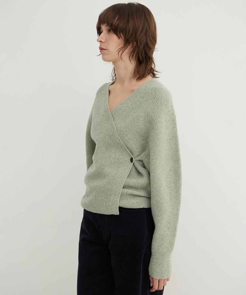 Step Around Alpaca Blend Wrap Cardigan_Sage Green