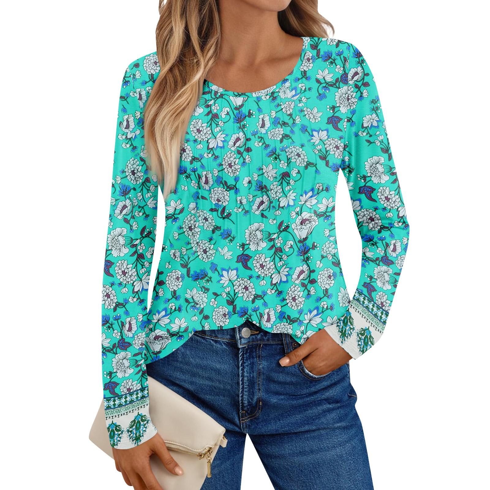 

Женские рубашки с длинным рукавом, графические футболки, повседневные базовые топы, пуловеры XL зелёный