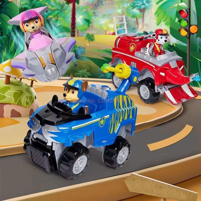 100% Genuine Paw Patrol Jungle Series Chase Skye Marshall Animal Shapeshiftingjungle Secret Realm Dog Rescue Car Vehicle Kid Toy
