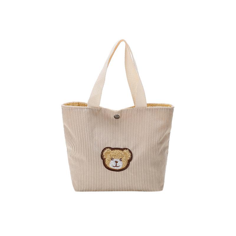 2026 New Bag Mini Corduroy Handbag Female Student Han Cute Bento Bag Small Hand Bag