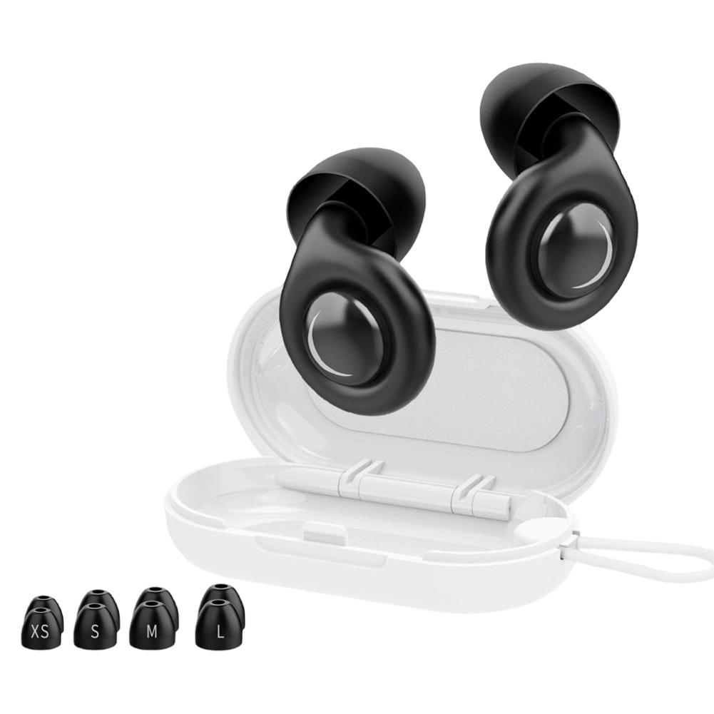 Reusable Silicone Snore Blocker Ear Plug W/ 10 Eartips Anti-Noise Motorcycle Earplugs for Sleeping Noise Sensitivity & Flights