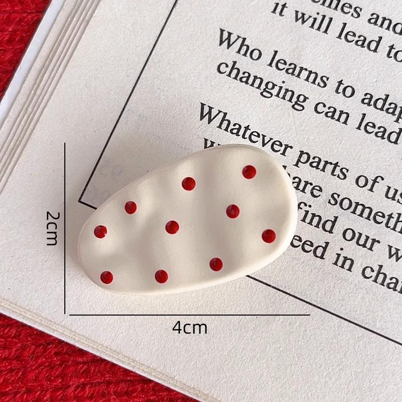 Cute Polka Dot Hair Clips Women Colorful Oval Hairpins Sweet Daily Hair Accessories for Girls Side Bangs Clip Headwear