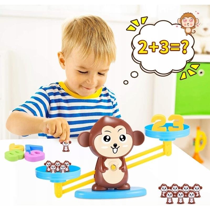 Monkey Scale Educational Game Learning Counting Numbers For Children