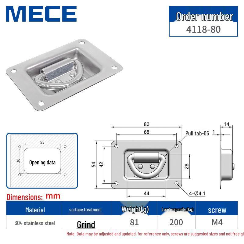 Heavy Duty D-Ring Truck Bed Tie-Down Hook with Triangle Latch