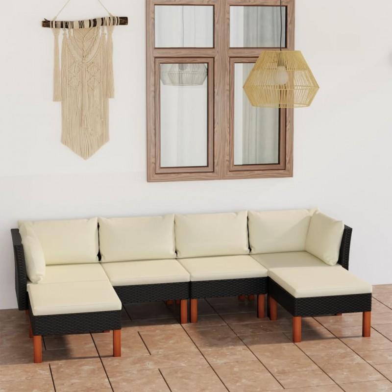 Day and Night - Day and Night Garden Furniture Set 6 Pieces and Black Synthetic Rattan Cushions