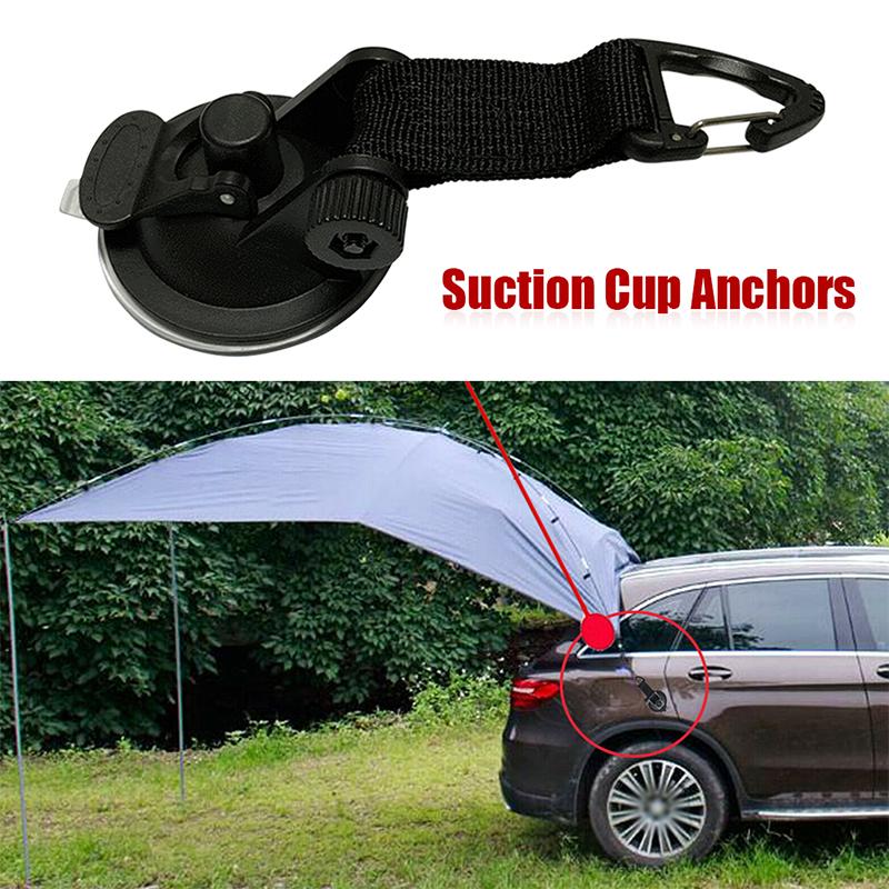 4Pcs Car Truck Tent Suction Cups Buckle Round Triangular Side Awning Anchors Outdoor Camping Tent Securing Hook Auto Accessories
