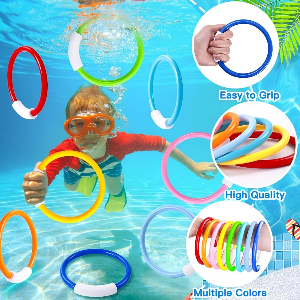 4pcs Diving Ring Set, Suitable for Throwing, Underwater Pool Games, Swimming Training and Fun Christmas Easter Pool Party
