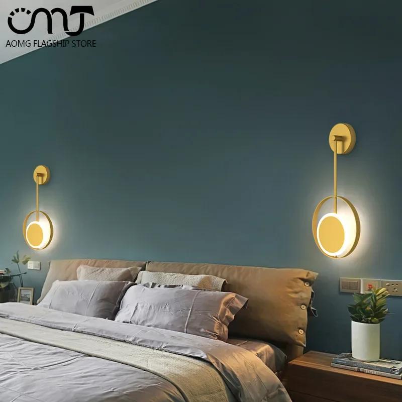 Modern Interior Wall Light Indoor LED Round Decoration Lamp Golden Minimalist Stair Light Living Room Bedroom Aisle Wall Lights