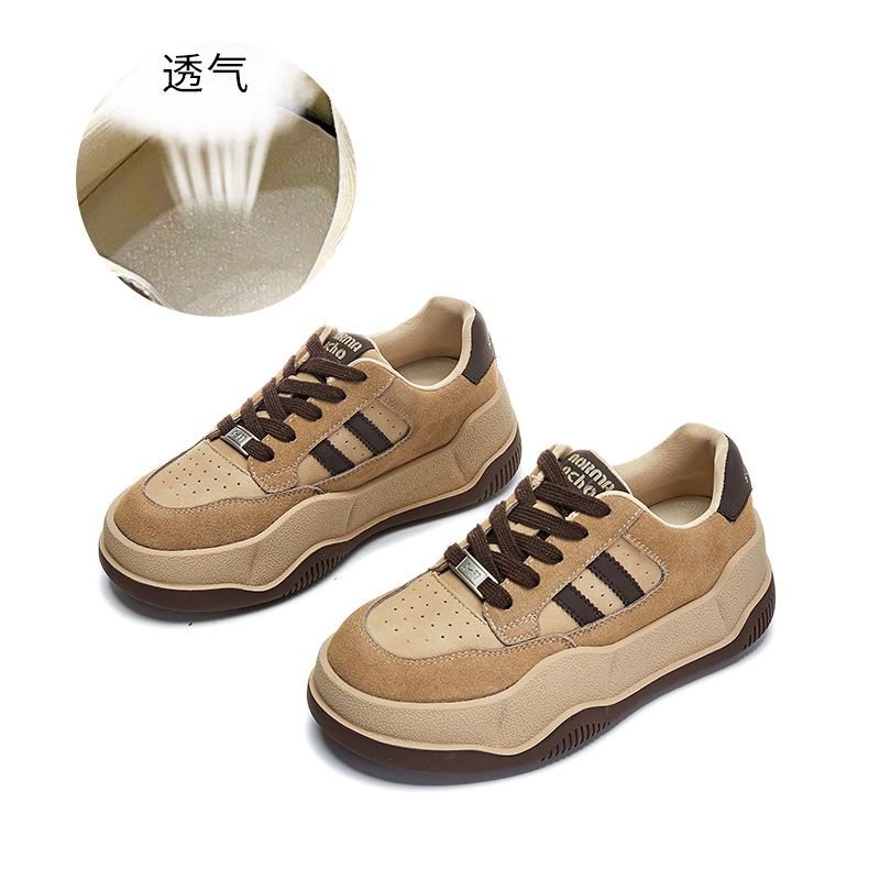 

Leather board shoes women s 2025 spring new platform sports moral training shoes women s heightening women s shoes casual versatile white shoes 40 хаки