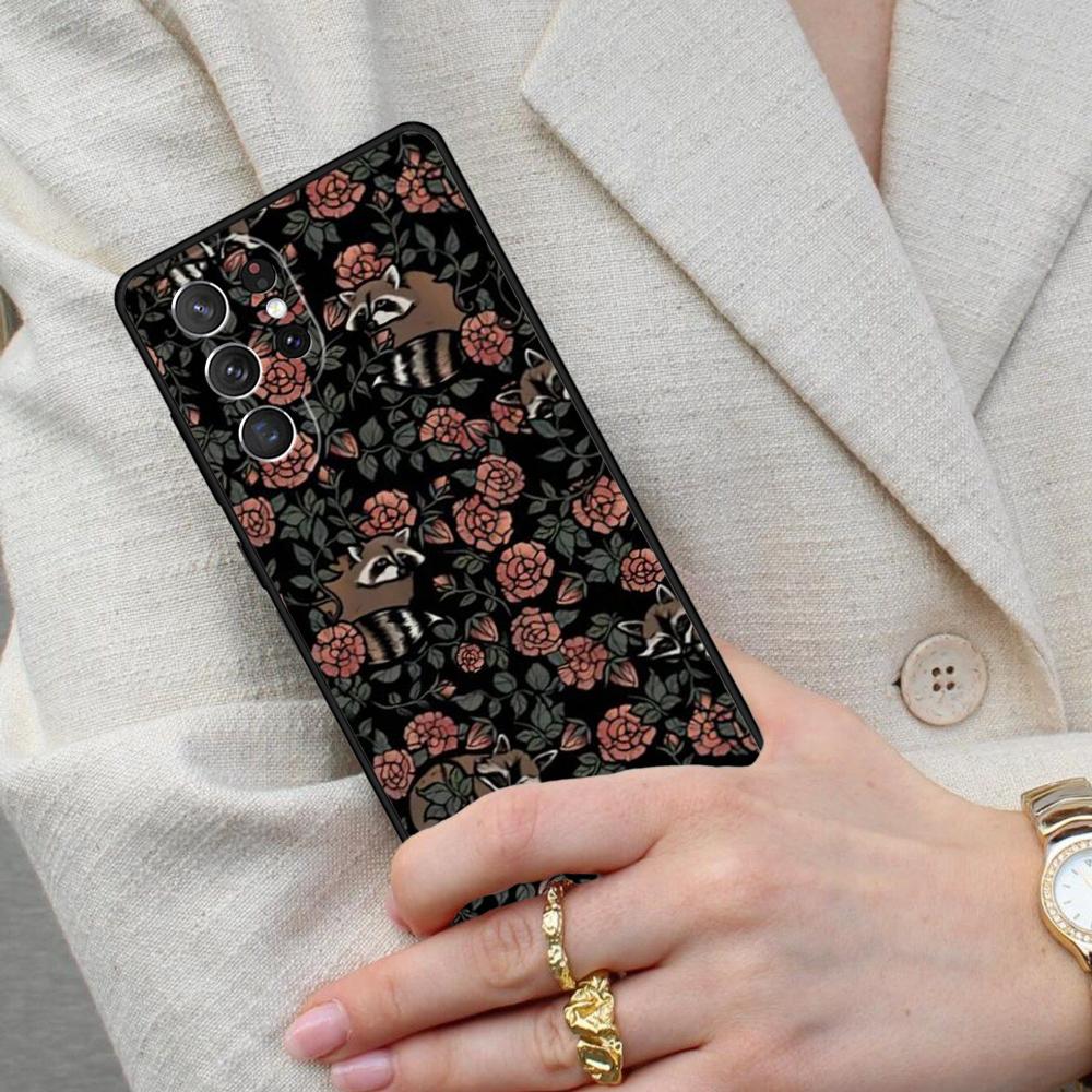 Cartoon Raccoon Kawaii Cell Phone Case for Samsung Galaxy S26 Ultra S25 S24 S23 S22 S21 S20 Note10 Cover
