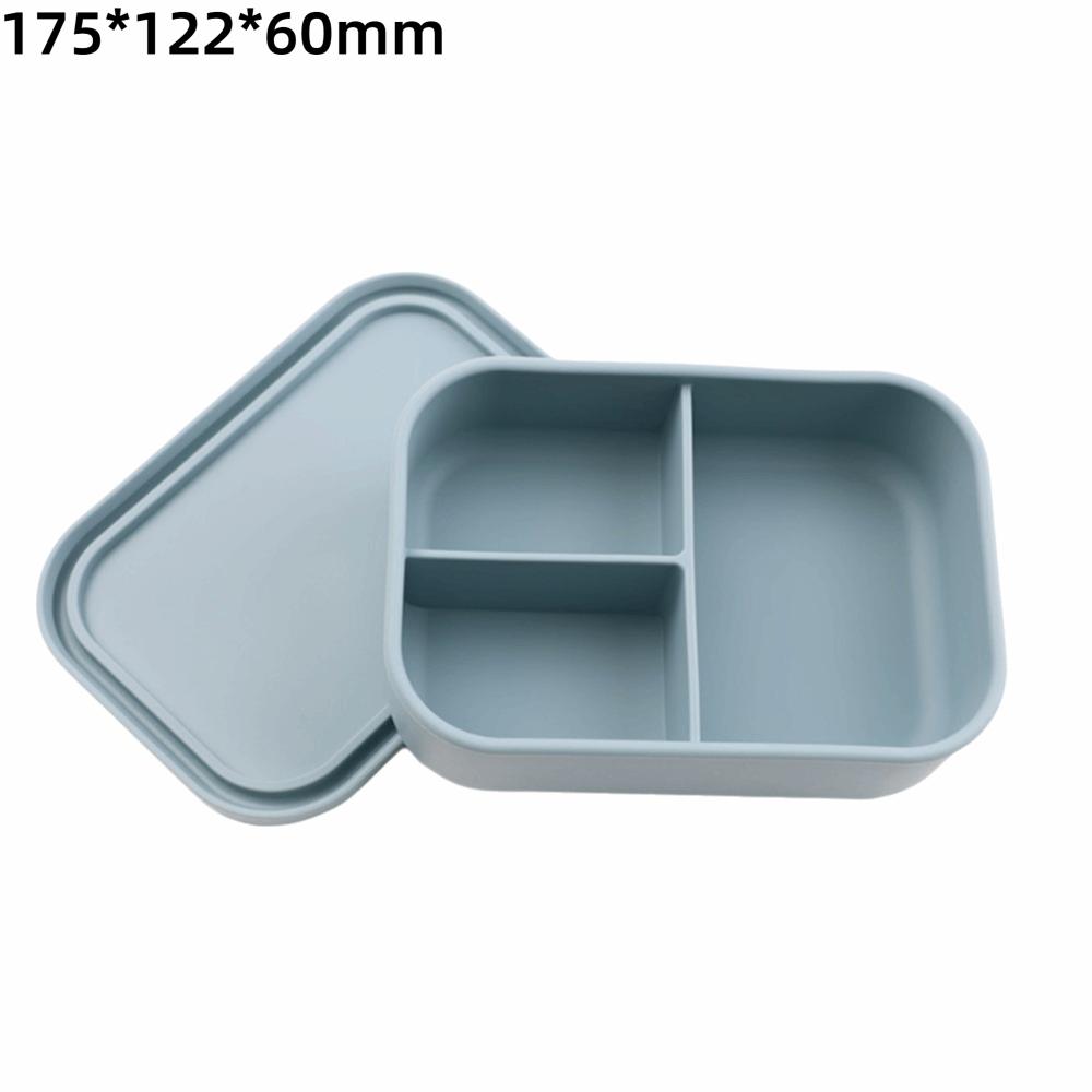 700/1300ml 3 Gird Lunch Box Silicone Divided Microwave Oven Lunch Box Leakproof BPA Free Food Container Office Worker