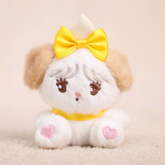 Plush Animal Keychain Stuffed Cartoon Dog Cat Rabbit Bear Doll Key Ring Pendant Bag Charm Backpack Hanging Decoration